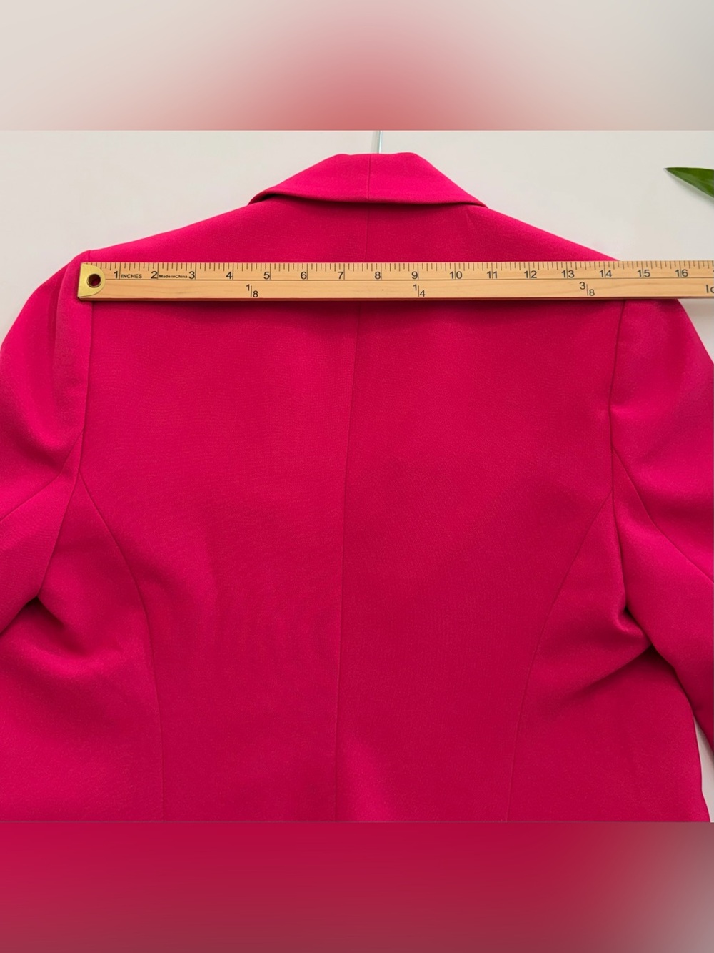 Express Hot Pink Open Front Shawl Collar Stretch Blazer Jacket Suit Womens Sz 6 - Picture 7 of 8